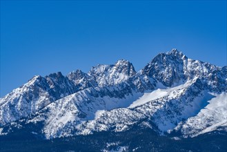 Sawtooth Mountains with snow