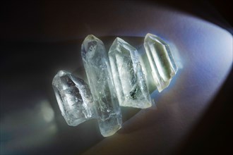 Studio shot of quartz crystals