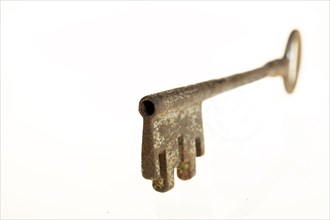 Studio shot of antique key