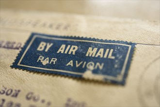 Vintage of air mail stamp