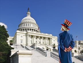 Usa, Washington Dc, Uncle Sam looking at USA, Capital building