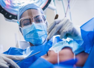 Doctor and patient during surgery