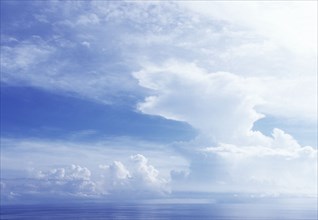 Usa, USA, Virgin Islands, St John, Rain clouds over Caribbean Sea