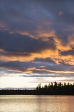 Usa, Maine, Cooper, Sunset at Cathance Lake