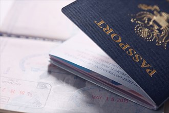 Close-up of passport