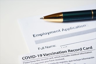 Vaccination card and job application