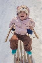 Girl having fun in winter