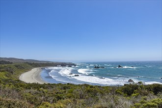 Usa, California, Big Sur, Pacific Ocean coastline with sandy beach