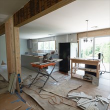 Unfinished domestic kitchen renovation