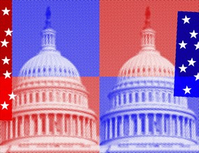 Pixelated graphic of USA Capital Building