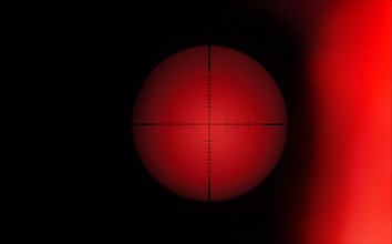 Rifle target crosshair against red background