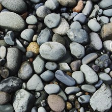 Overhead view of stones on beach