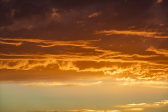 Cloudy sunset sky