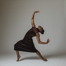 Studio shot of man dancing