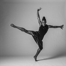 Studio shot of man dancing