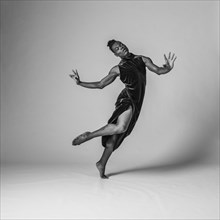 Studio shot of man dancing