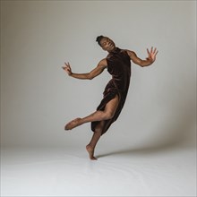 Studio shot of man dancing