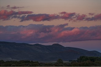 Pink clouds over foothills near Sun Valley