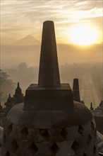 Spires on Temple of Borobudur