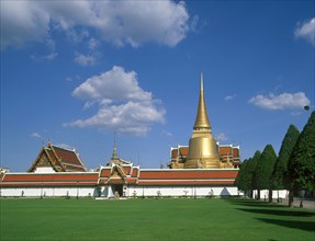 Golden spire of ornate temple