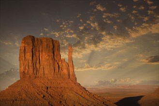 Rock formation in desert landscape