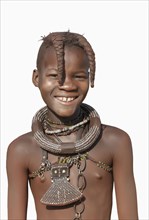 Black girl wearing traditional necklace