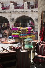 Fabrics for sale at Doha market