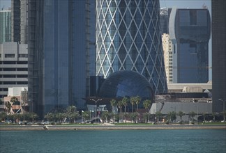 Doha highrise buildings over waterfront