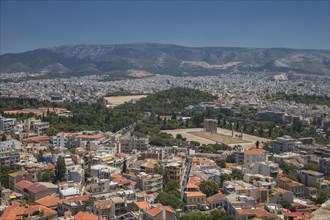 Aerial view of Athens cityscape