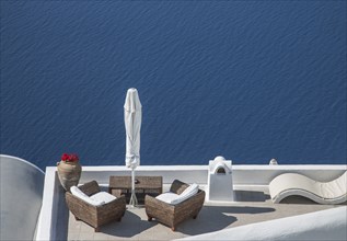 High angle view of balcony over ocean