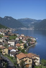 Aerial view of Lake Como and Tremezzo waterfront