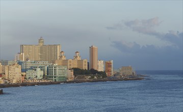 Havana city skyline and ocean