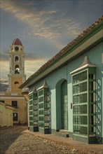 Bell tower and building in Trinidad