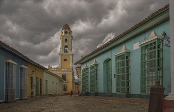 Bell tower and building in Trinidad