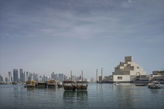 Doha cityscape and harbor