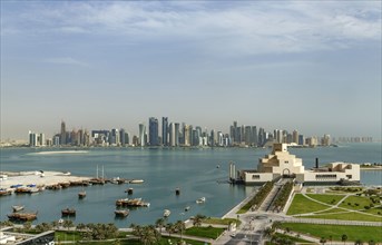 Doha cityscape and harbor