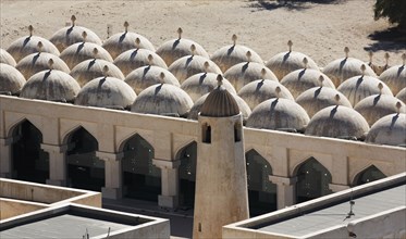 High angle view of domes on ornate mosque