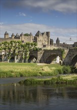 River near medieval city of Carcassonne