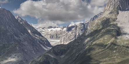 Snow in remote mountain landscape