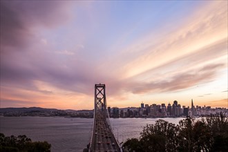 Bay Bridge over San Francisco city skyline
