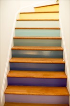 Multicolor steps on staircase