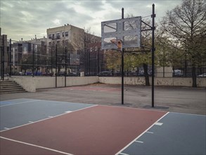 Empty urban basketball court