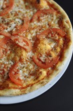 Gourmet pizza with tomatoes