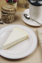 Slice of cheesecake on plate