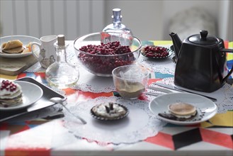 Breakfast table with tea