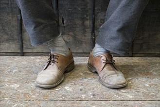 Man wearing vintage shoes