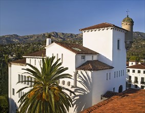 Exterior view jail wing of Santa Barbara courthouse