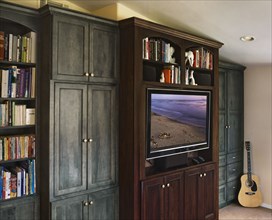 Custom built entertainment center cabinet