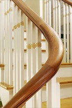 Close up wooden banister