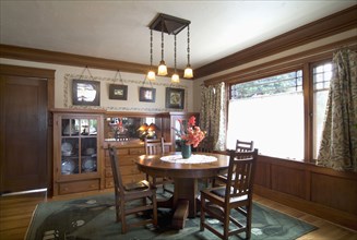 Dining room in bungalow home